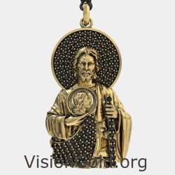 Collier pendentif Saint Jude Pray For Us fait à la main 0463KMP