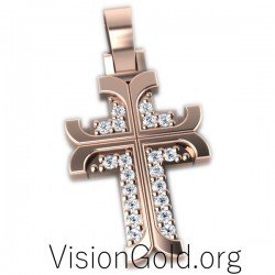 Σταυρός κλασικός γυναικείος με ζιργκόν