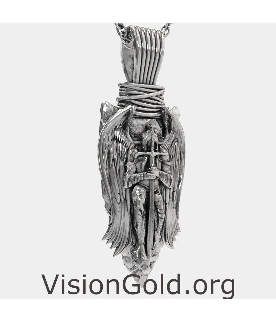 Pendentif en argent vintage St. Michael 0466L