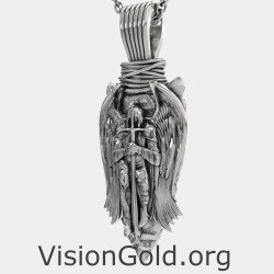 Pendentif en argent vintage St. Michael 0466L