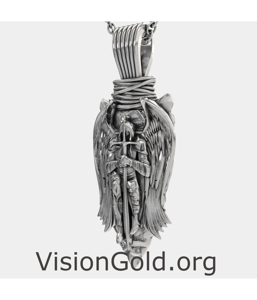 Pendentif en argent vintage St. Michael 0466L