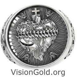 Catholic Sacred Heart of Jesus Ring 0910