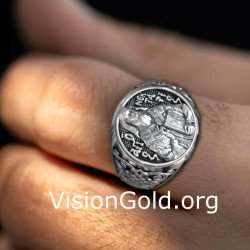 Orthodox Men Signet Ring St. Nectarios 0896