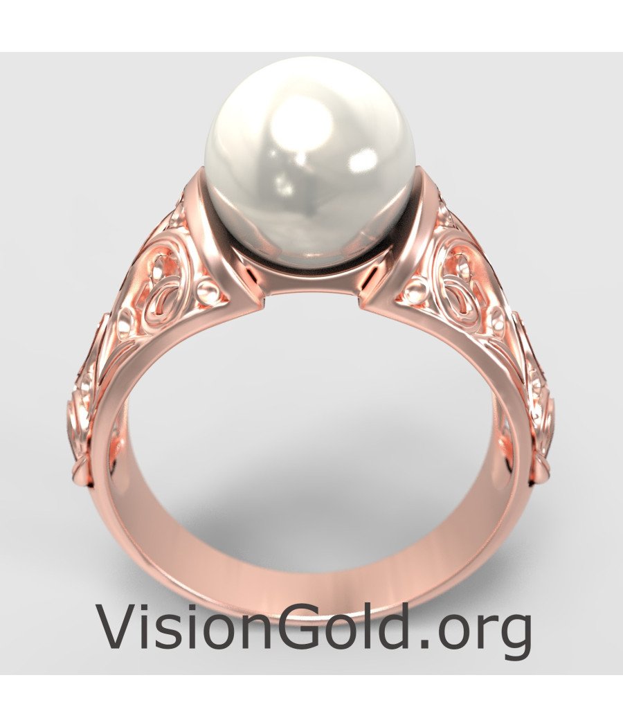 Pearl Floral Ring 14K Rose Gold 1276R