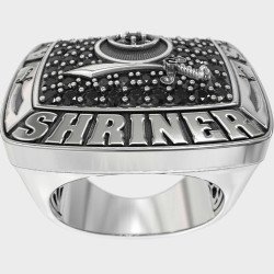 SHRINER Silver Masonic Ring Freemason 0746