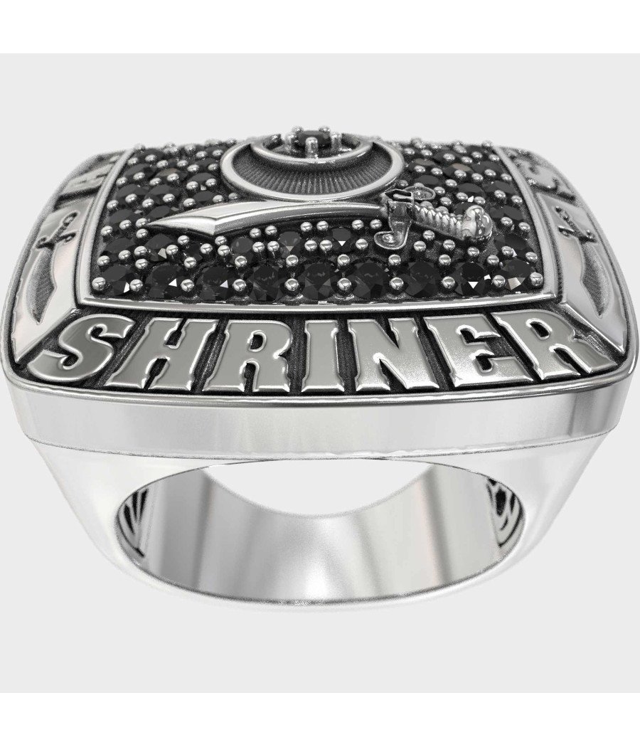 SHRINER Silver Masonic Ring Freemason 0746