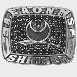 SHRINER Silver Masonic Ring Freemason 0746