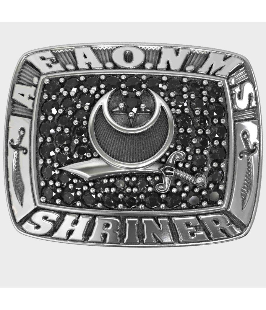 SHRINER Silver Masonic Ring Freemason 0746