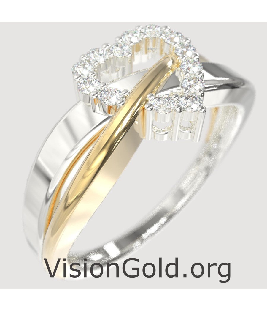 Bridal Heart Ring Gift for Her 1306L