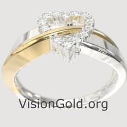 Bridal Heart Ring Gift for Her 1306L