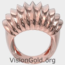 Anillo Croissant Chevalier de oro rosa 0500R