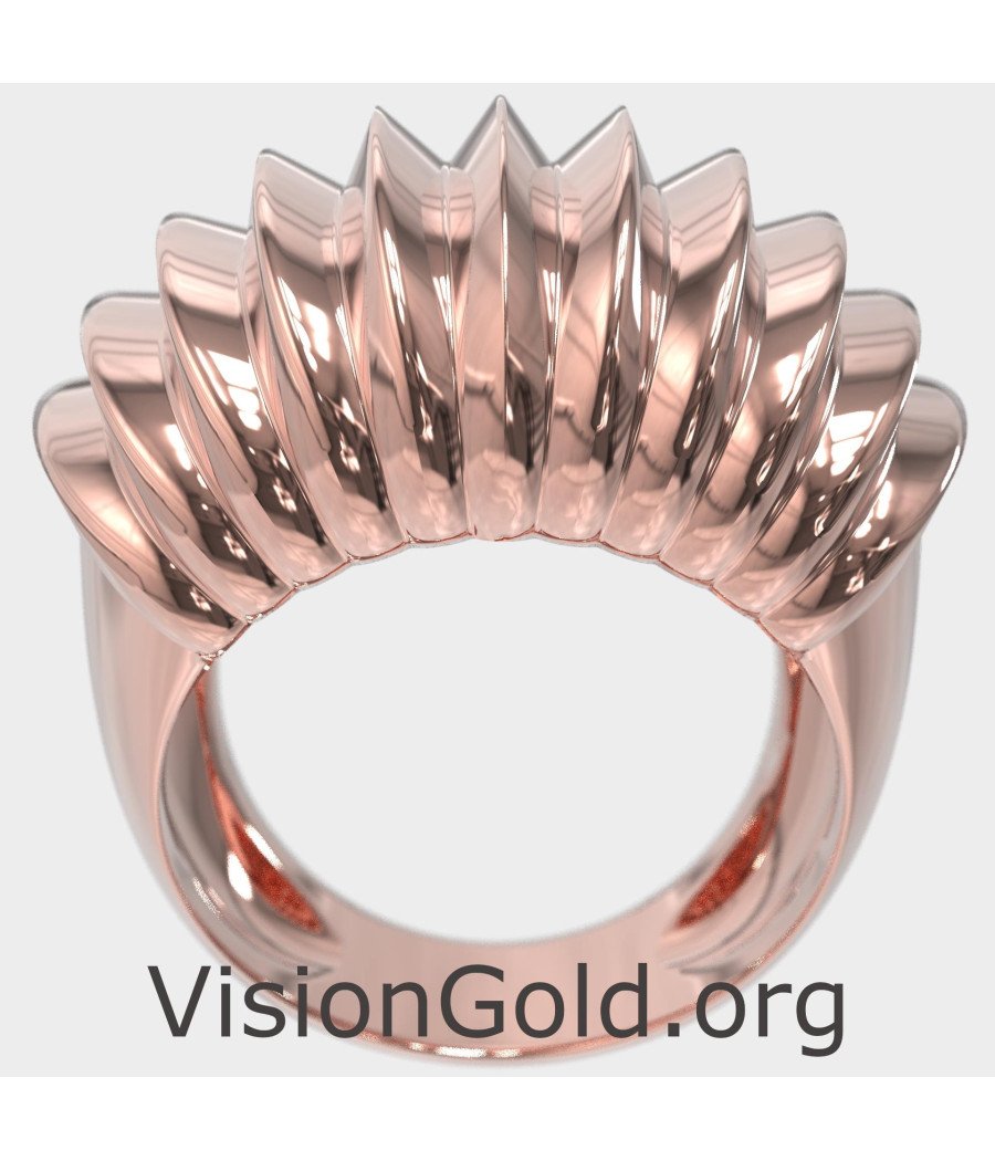 Anillo Croissant Chevalier de oro rosa 0500R