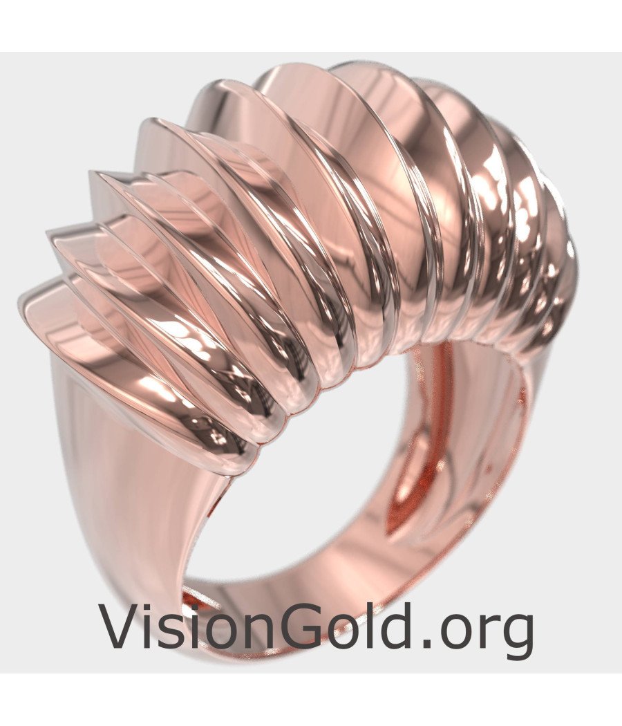 Croissant Chevalier Ring in Rose Gold 0500R