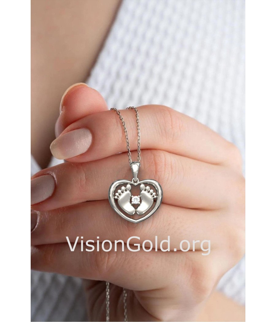 Heart Baby Foot Charm for New Mom 0347L