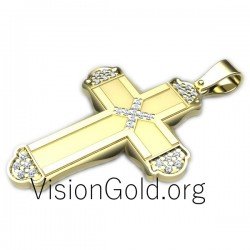 Χειροποίητος βαπτιστικός σταυρός με ζιργκόν