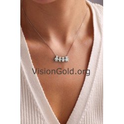 Collier de famille pour maman avec 2 enfants 0381L