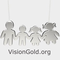 Family Necklace for Mom With 2 Kids 0381L