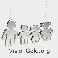 Collier de famille pour maman avec 2 enfants 0381L