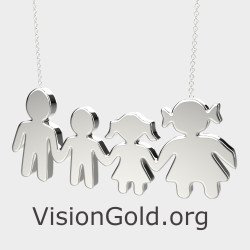 Collier de famille pour maman avec 2 enfants 0381L