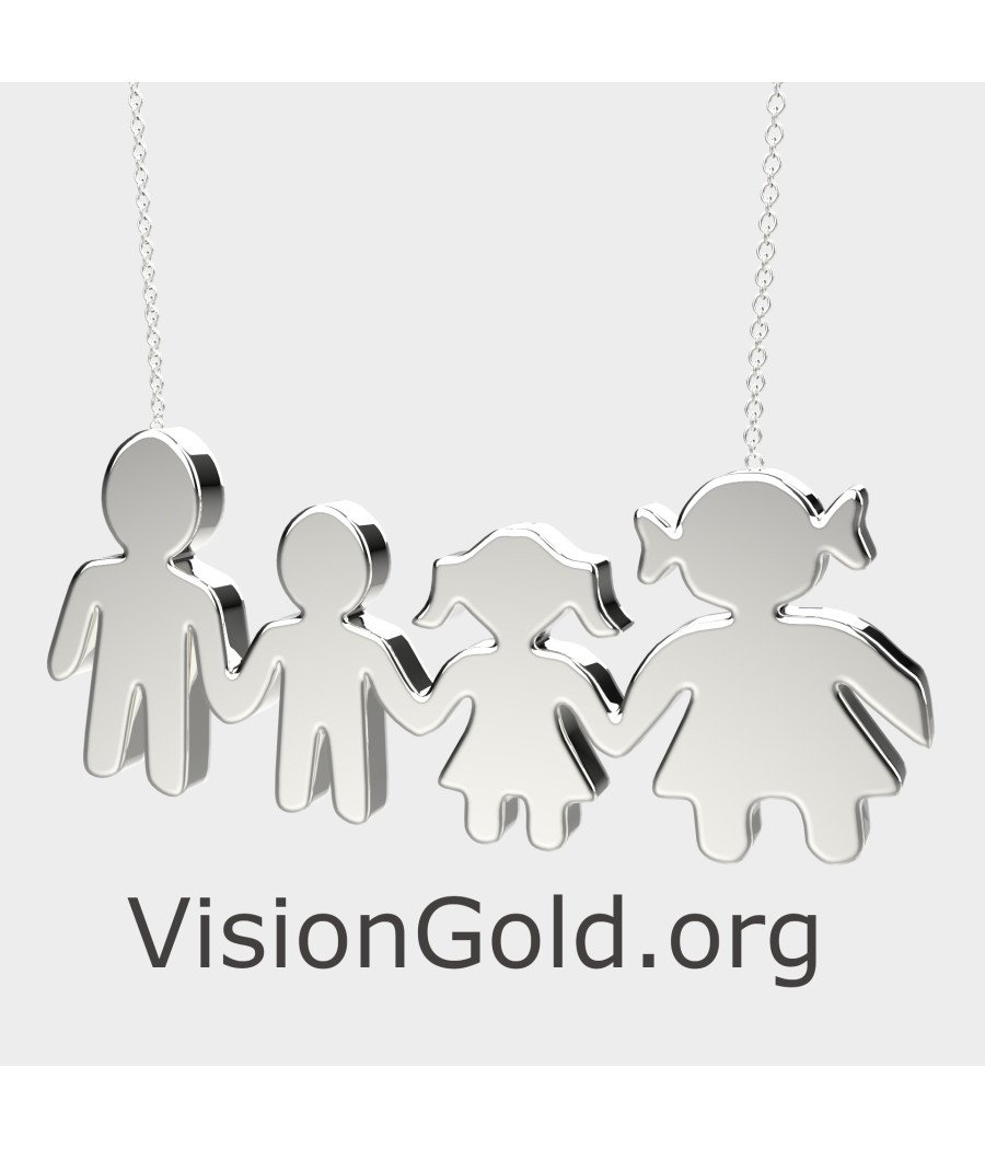 Collier de famille pour maman avec 2 enfants 0381L