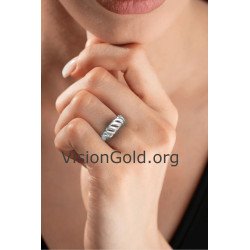 Elegant Croissant Dome Ring Gift for Her 1303L