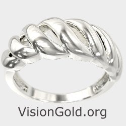 Elegante Anillo Cúpula Croissant Regalo para Ella 1303L