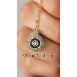 Gold evil eye necklace 0241LPK