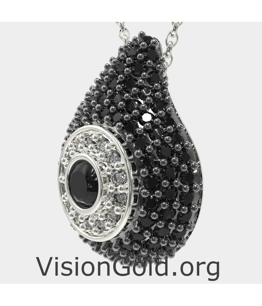 Zierliche Silber Evil Eye Anhänger Halskette 0241MPL