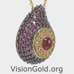 Amethyst Evil Eye Anhänger Halskette 0241MVPK