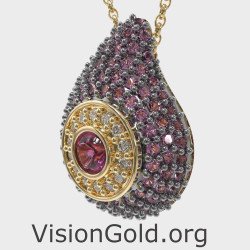 Amethyst Evil Eye Anhänger Halskette 0241MVPK