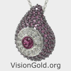 Purple Amethyst Pendant-Evil Eye Necklace 0241MVPL