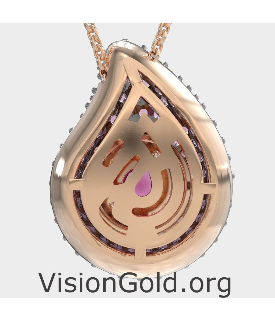 Аметистовая капля Evil Eye Pendant Necklace 0241MVPR