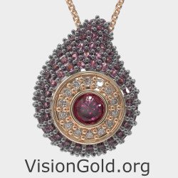 Amethyst Tropfen Evil Eye Anhänger Halskette 0241MVPR