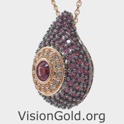 Amethyst Tropfen Evil Eye Anhänger Halskette 0241MVPR