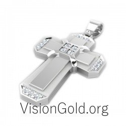 Σταυρός μοντέρνος γυναικείος με ζιργκόν