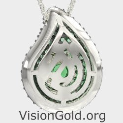 Green Evil Eye Pendant Necklace 0241PRPL