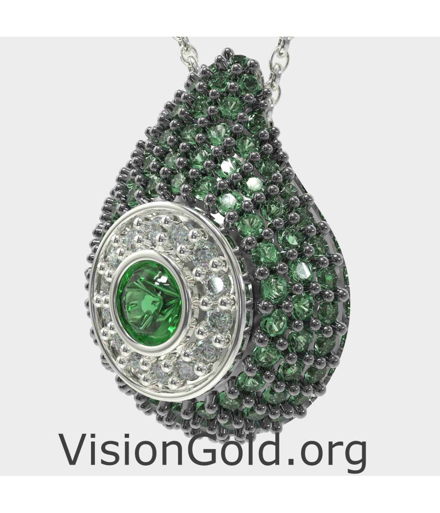 Collier avec pendentif œil maléfique vert 0241PRPL