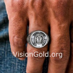 Lujo Signet Jesucristo Anillo 0916