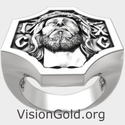 Δαχτυλίδι Σφραγίδα Σταυρός Με Τον Ιησού 0922