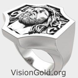 Δαχτυλίδι Σφραγίδα Σταυρός Με Τον Ιησού 0922