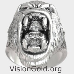 Herren Silber Gorilla Ring 0927