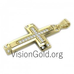 Weißgold Frauenkreuz zur Taufe 0071