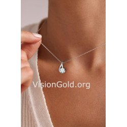 Dainty WhiteGold Necklace - Gift For Her 0620L