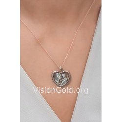 Collier romantique en forme de coeur pour nouvelle maman 0882RL