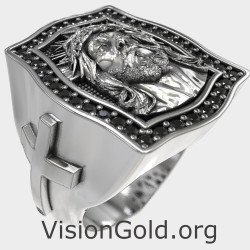 Jesus Christliches Kreuz Signet Ring 0949