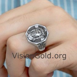 Anillo Vintage Signet Jesus ICXC NIKA 0833