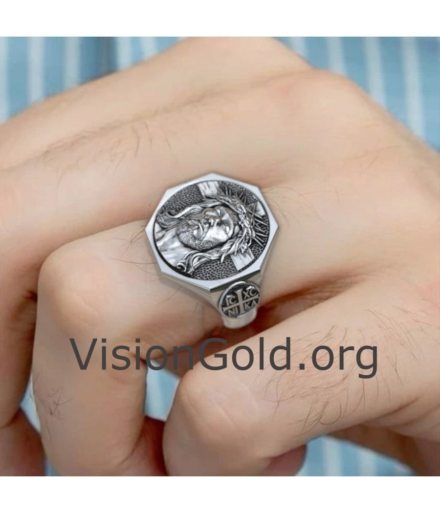 Anillo Vintage Signet Jesus ICXC NIKA 0833