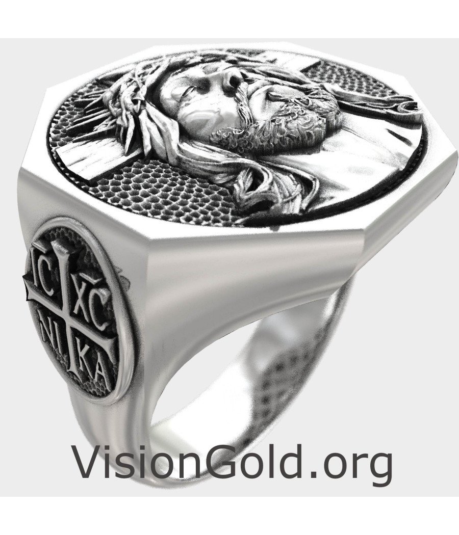 Anillo Vintage Signet Jesus ICXC NIKA 0833