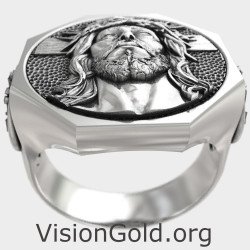 Anillo Vintage Signet Jesus ICXC NIKA 0833