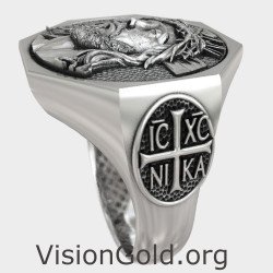 Anillo Vintage Signet Jesus ICXC NIKA 0833